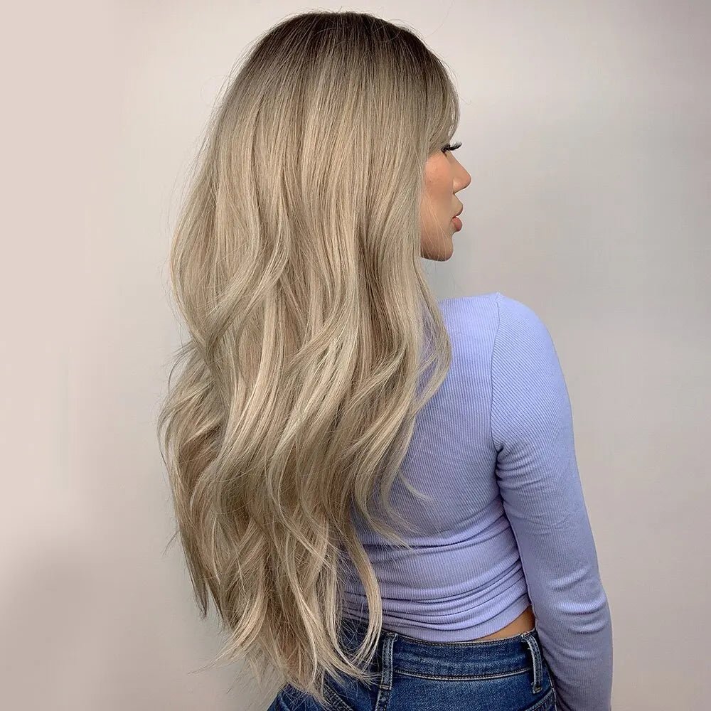Ombre Long Wavy Synthetic Wig - HairNjoy