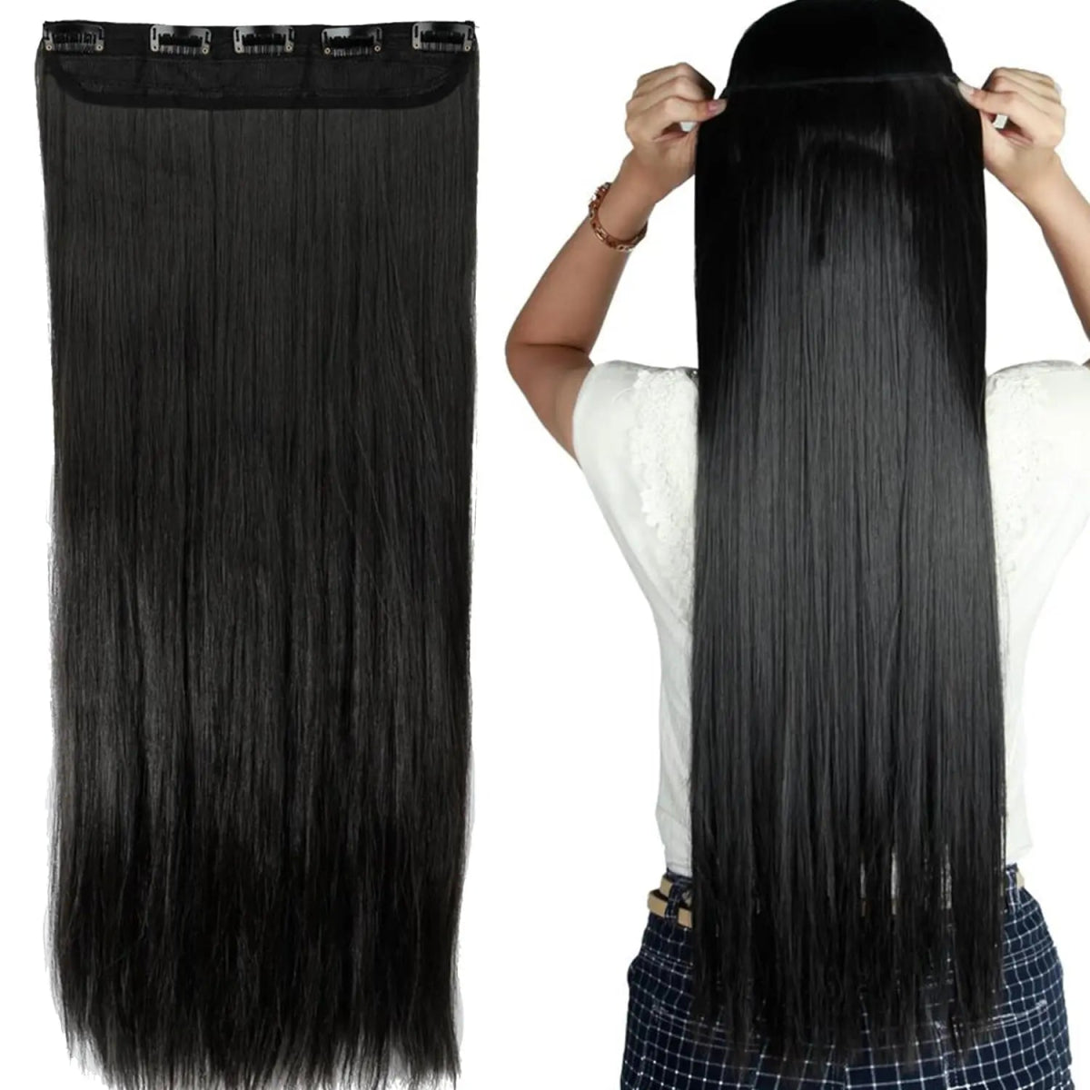 One Piece Clip - In Straight Remy Hair Extension - HairNjoy