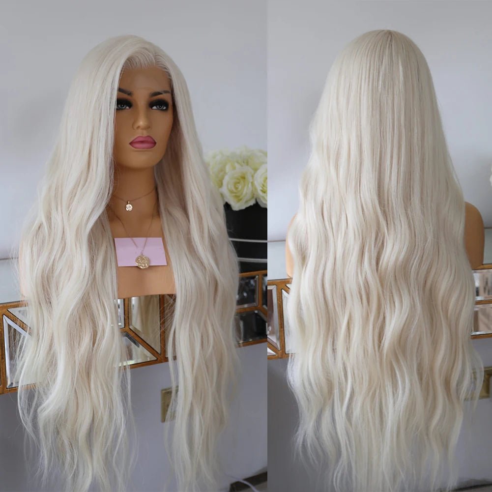 Platinum Blonde Full Lace Wavy Human Hair Wig - HairNjoy