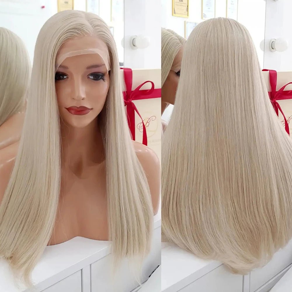 Premium Human Hair Wigs Platinum Soft Straight Wig - HairNjoy