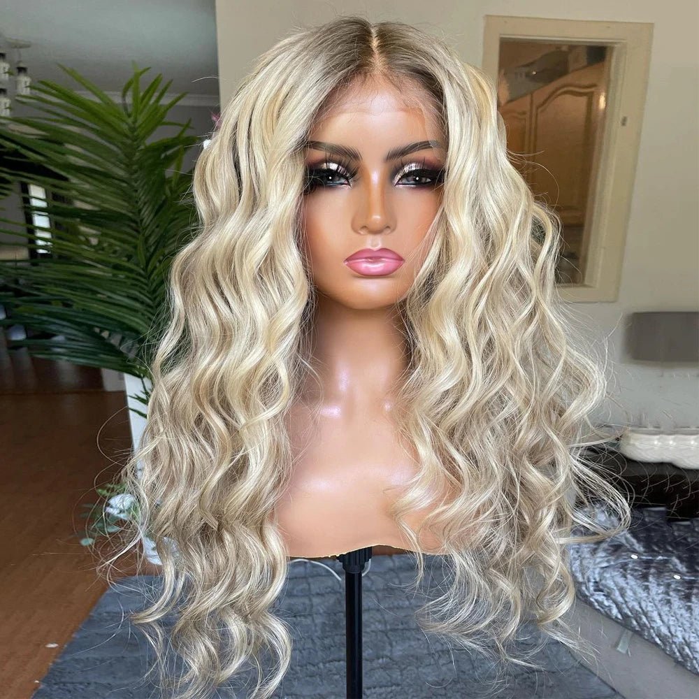 Rooty Melting Blonde Balayage Curly Wig - HairNjoy