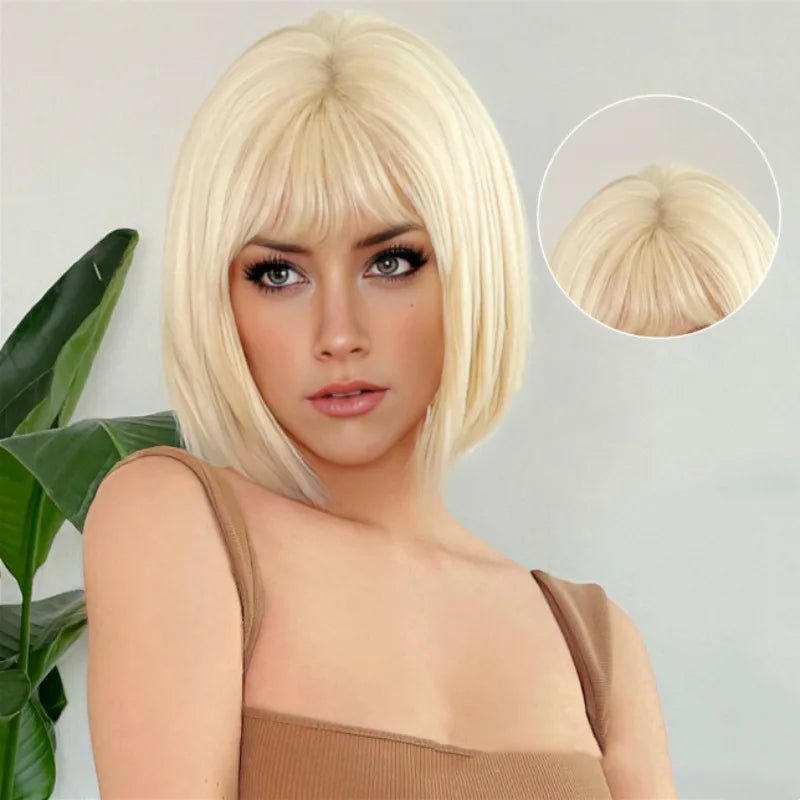 Short Bob Straight Synthetic Wig - HairNjoy