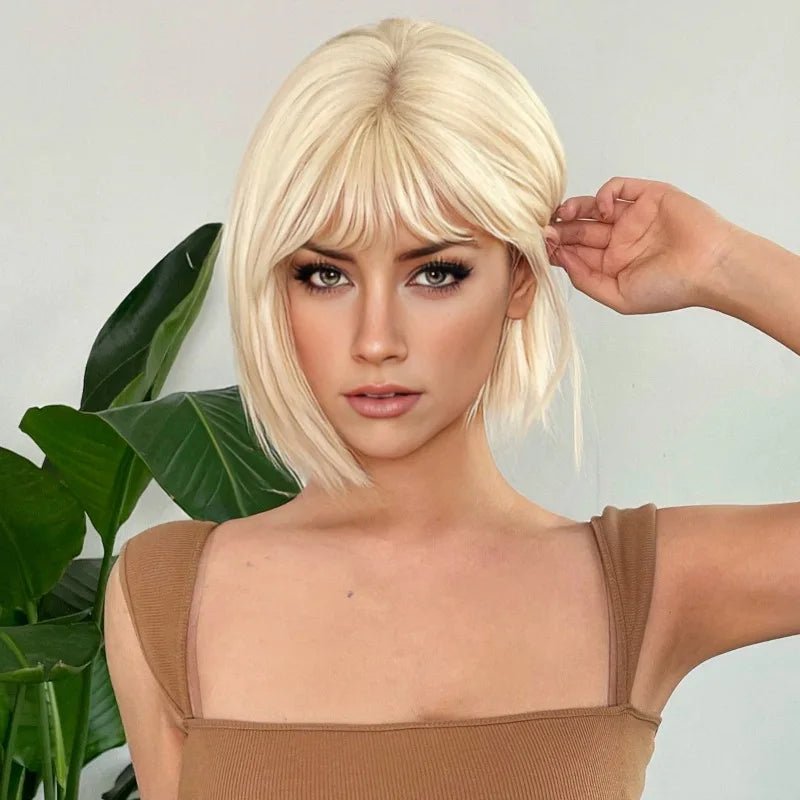Short Bob Straight Synthetic Wig - HairNjoy
