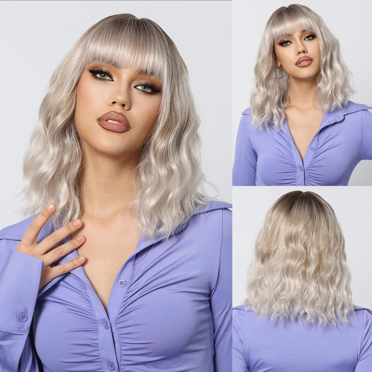 Short Curly Bob Wigs with Bangs - HairNjoy