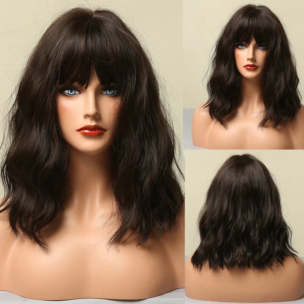 Short Curly Bob Wigs with Bangs - HairNjoy