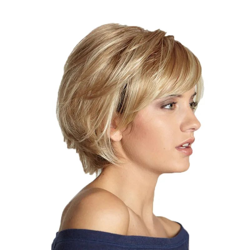 Short Light Blonde Straight Wig - HairNjoy