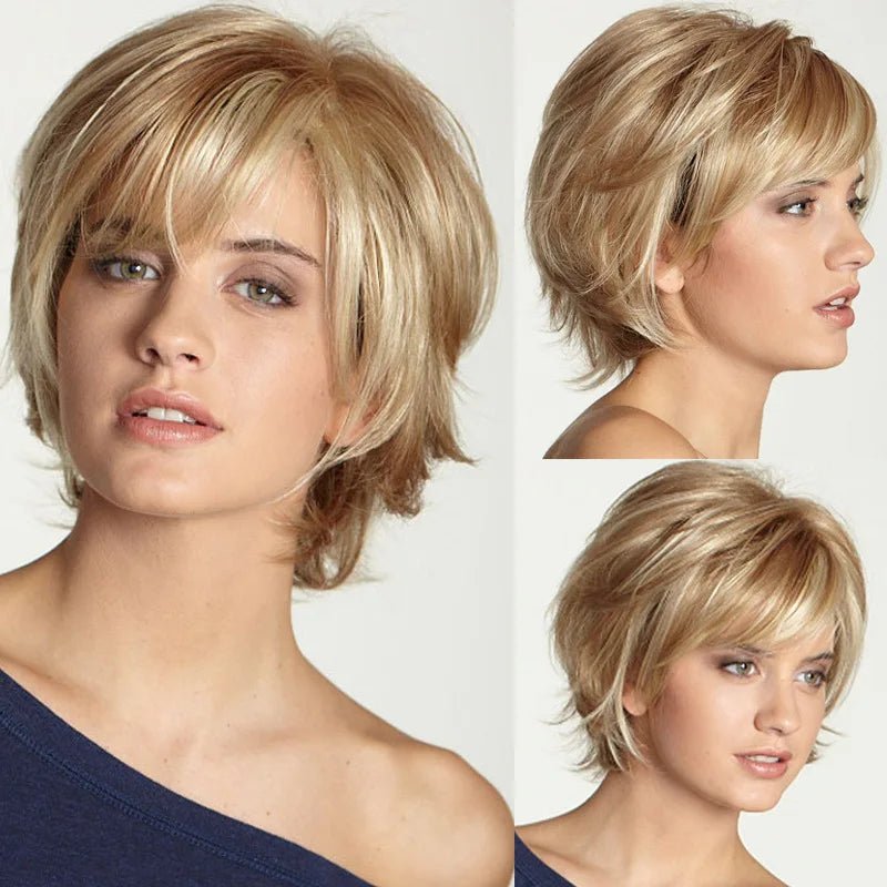 Short Light Blonde Straight Wig - HairNjoy