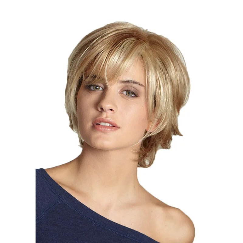 Short Light Blonde Straight Wig - HairNjoy