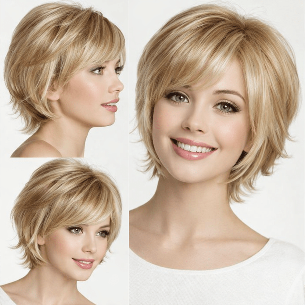 Short Light Blonde Straight Wig - HairNjoy
