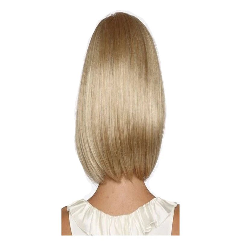 Short Straight Bob Wig with Blonde Highlights - HairNjoy