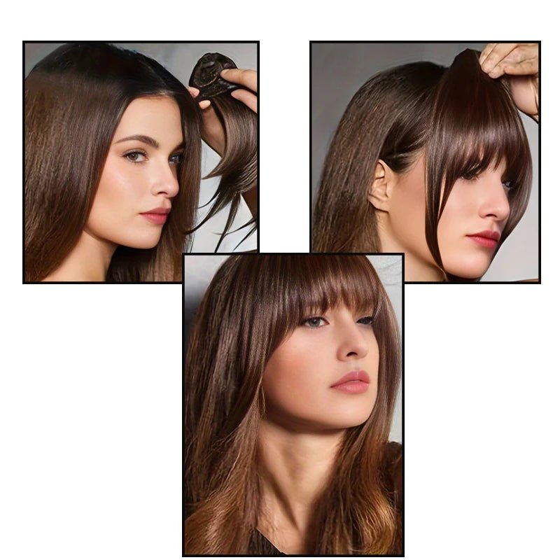 Short Straight Fringe Hairpiece Clip - In Air Bangs - HairNjoy