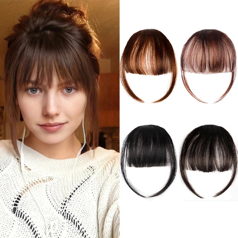 Short Straight Fringe Hairpiece Clip - In Air Bangs - HairNjoy