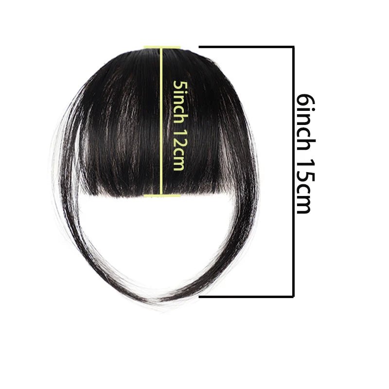 Short Straight Fringe Hairpiece Clip - In Air Bangs - HairNjoy