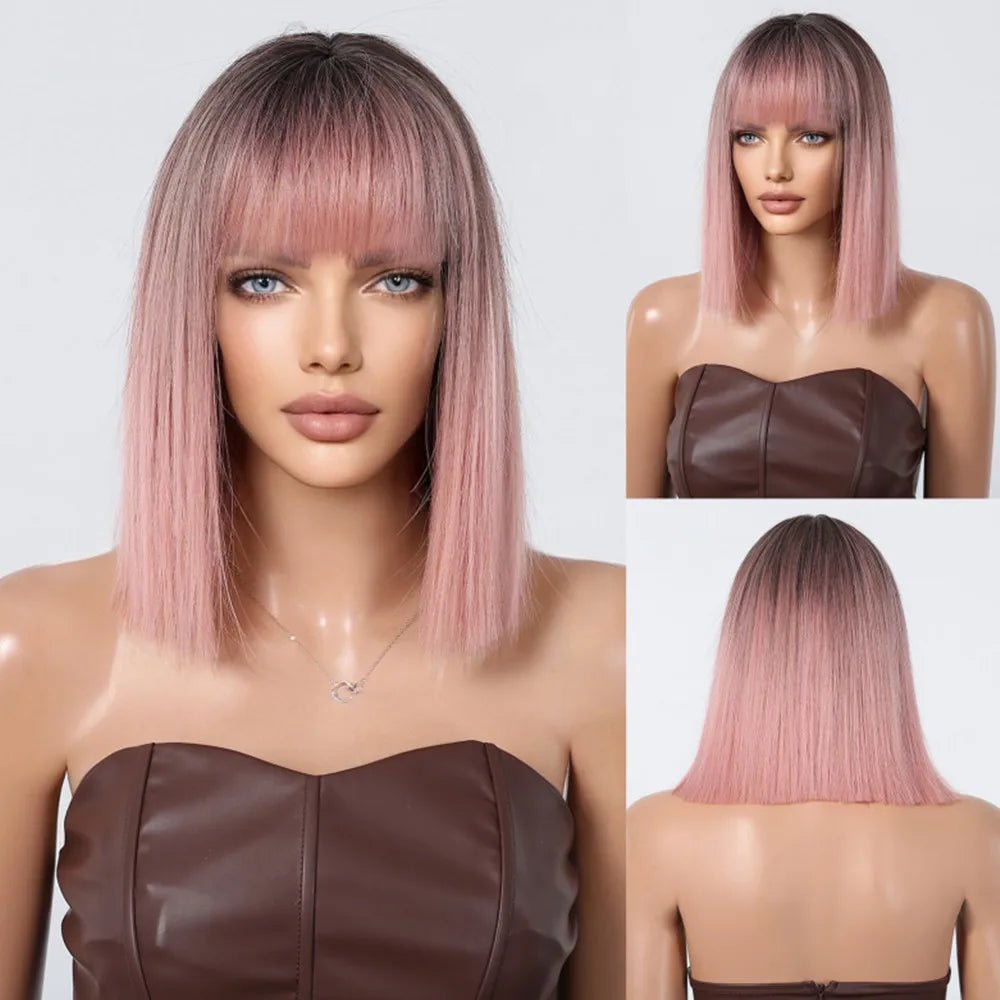 Short Straight Heat - Resistant Synthetic Wig - HairNjoy