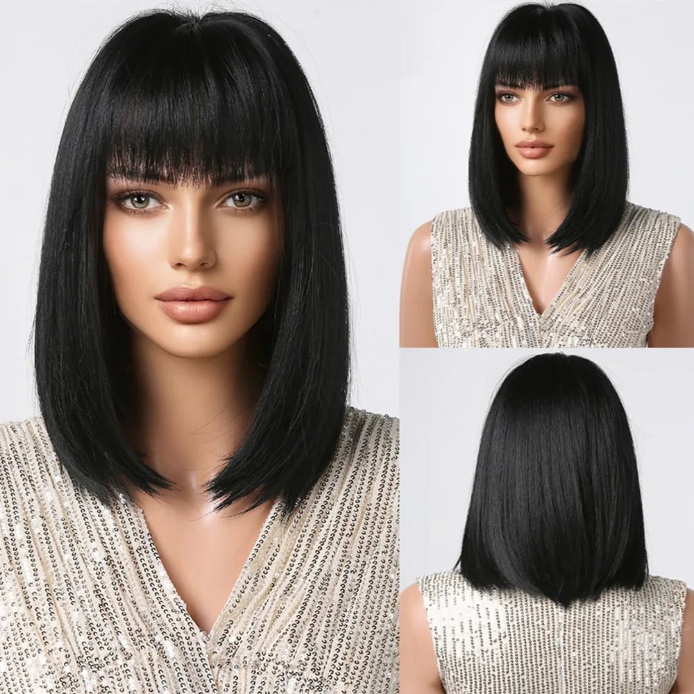 Short Straight Heat - Resistant Synthetic Wig - HairNjoy