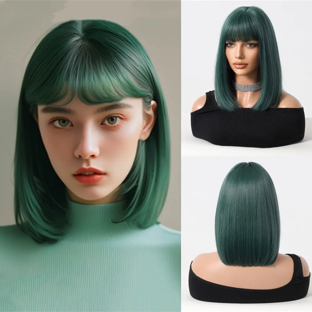 Short Straight Heat - Resistant Synthetic Wig - HairNjoy