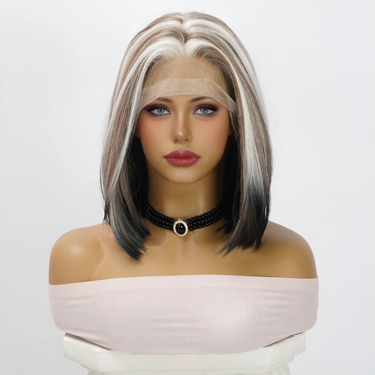 Silver and Brown Lace Front Wig - HairNjoy