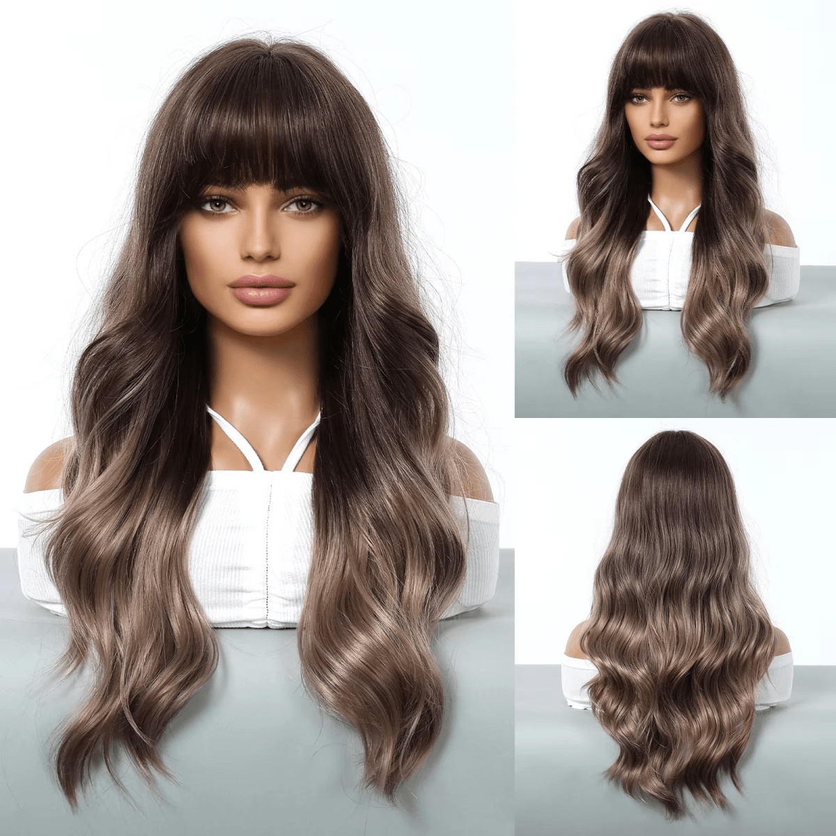 Silver Gray Gradient Lace Front Wig - HairNjoy