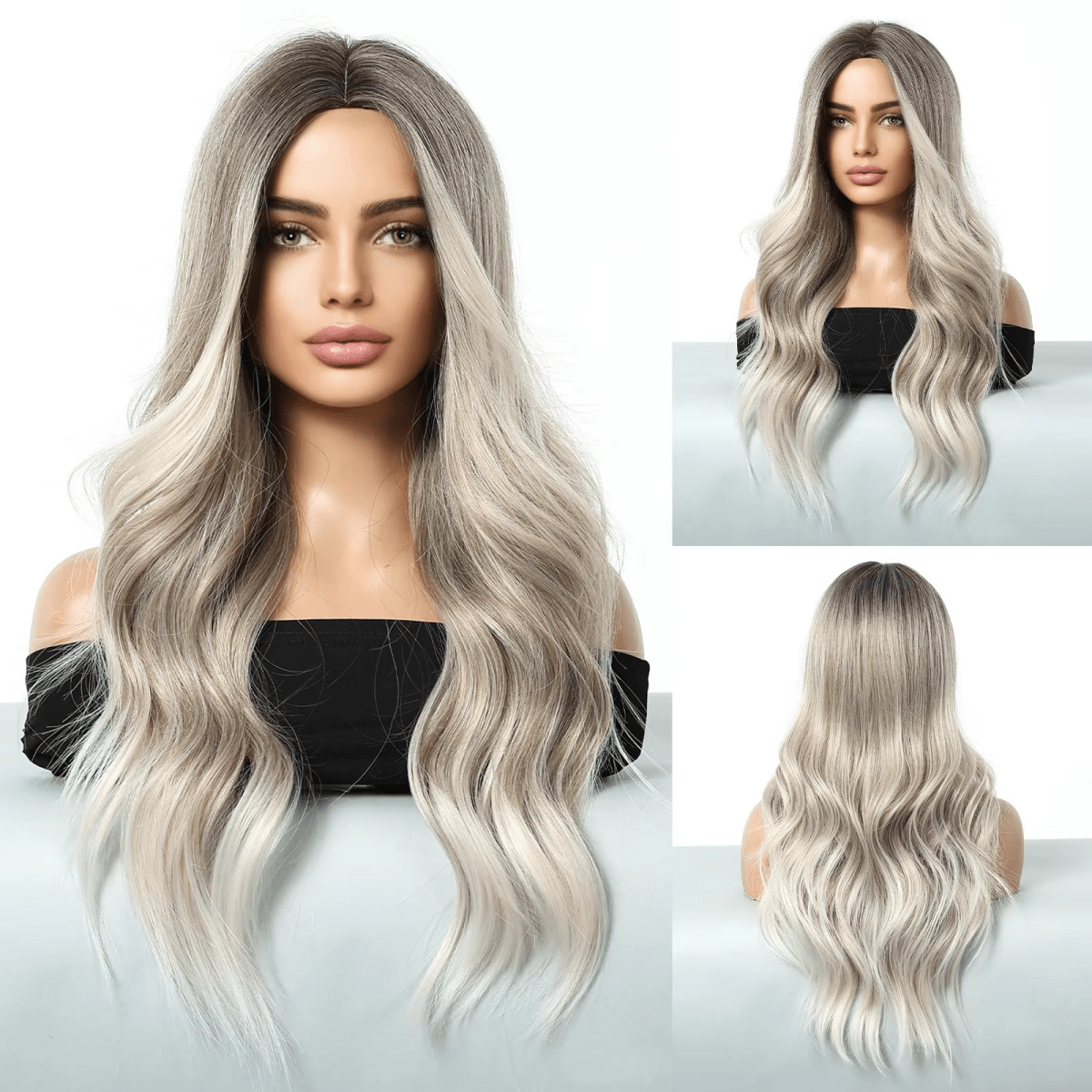 Silver Gray Gradient Lace Front Wig - HairNjoy