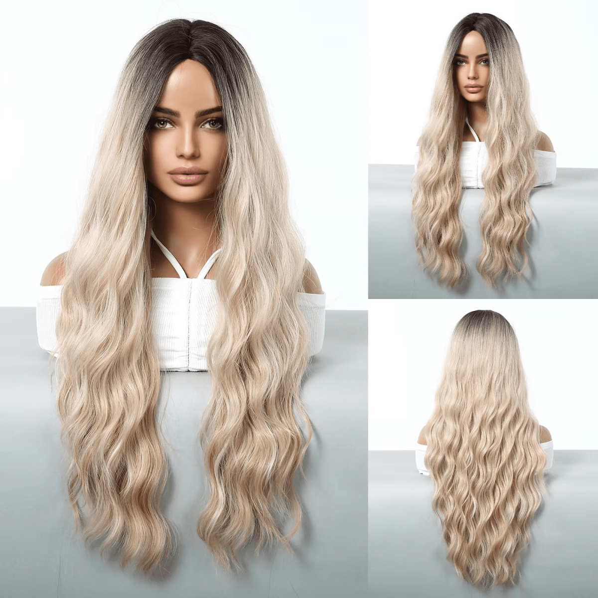 Silver Gray Gradient Lace Front Wig - HairNjoy