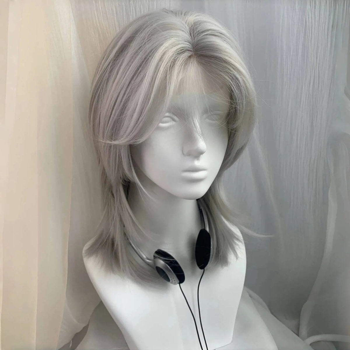 Silver Grey Short Curly Lace Front Wig - HairNjoy