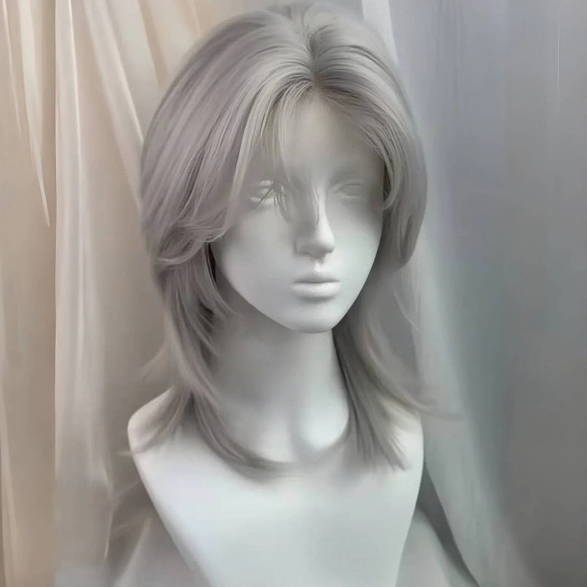 Silver Grey Short Curly Lace Front Wig - HairNjoy