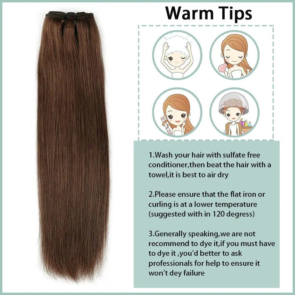 Straight Clip - In Human Hair Extensions - HairNjoy