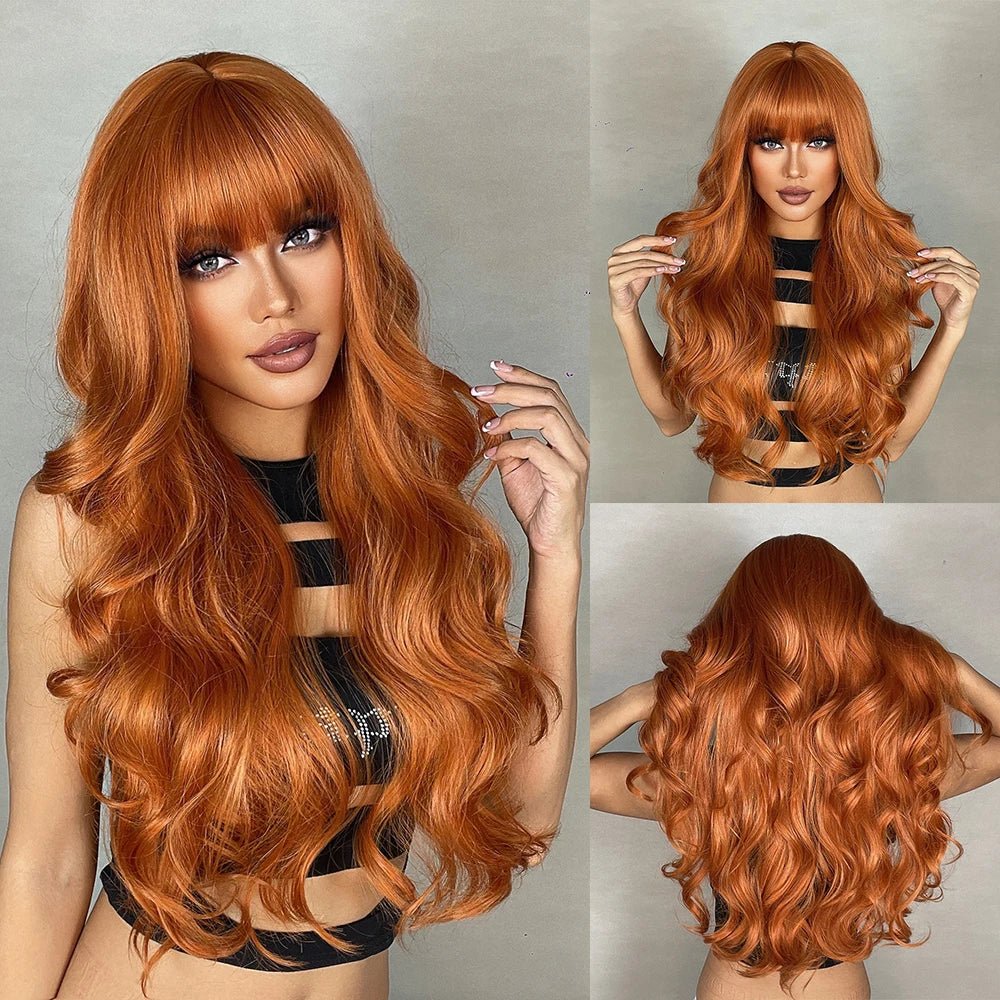 Vibrant Ginger Orange Synthetic Wigs - HairNjoy