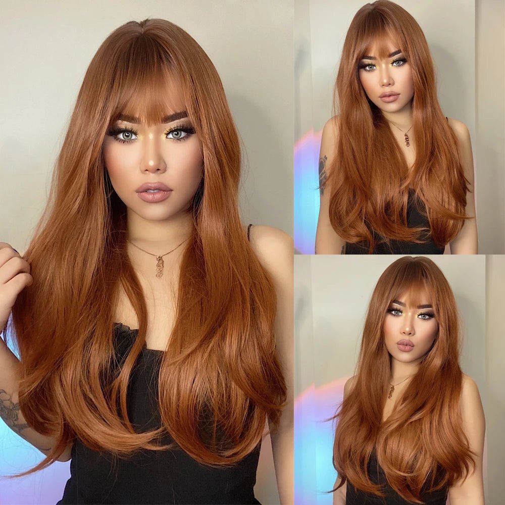 Vibrant Ginger Orange Synthetic Wigs - HairNjoy