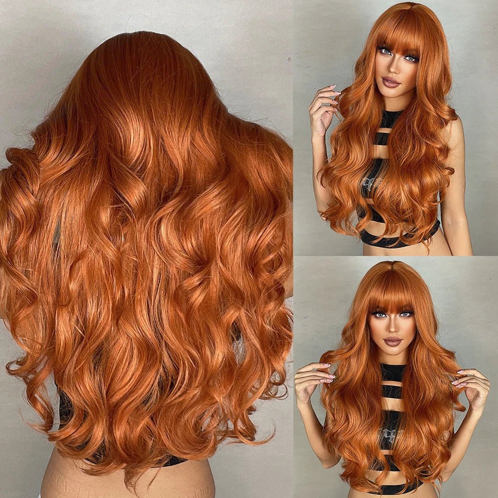 Vibrant Ginger Orange Synthetic Wigs - HairNjoy