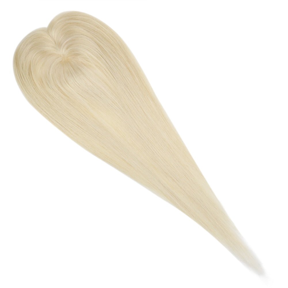 100% Brazilian Human Hair Straight Invisible Free Part Hair Toppers - HairNjoy