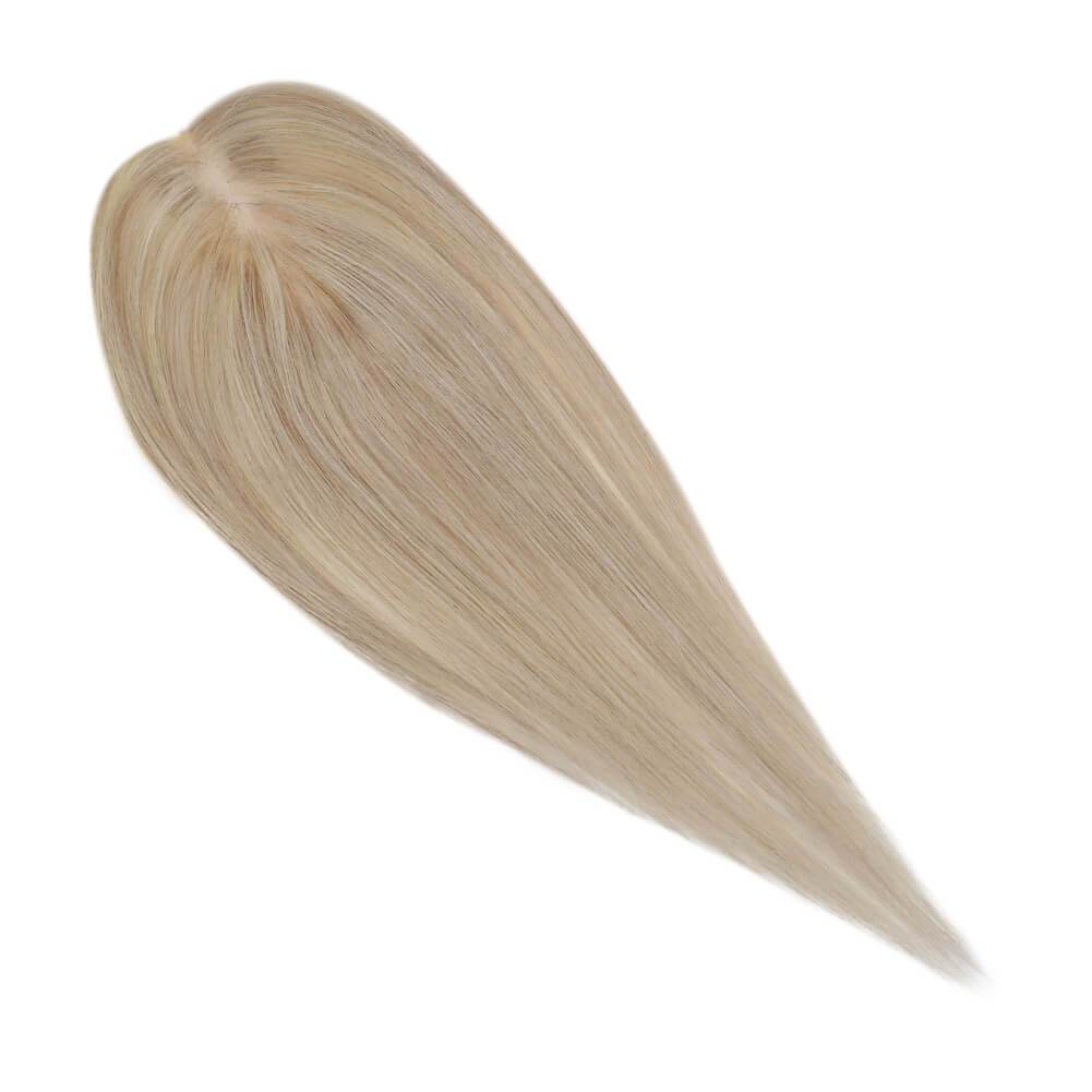 100% Brazilian Human Hair Straight Invisible Free Part Hair Toppers - HairNjoy