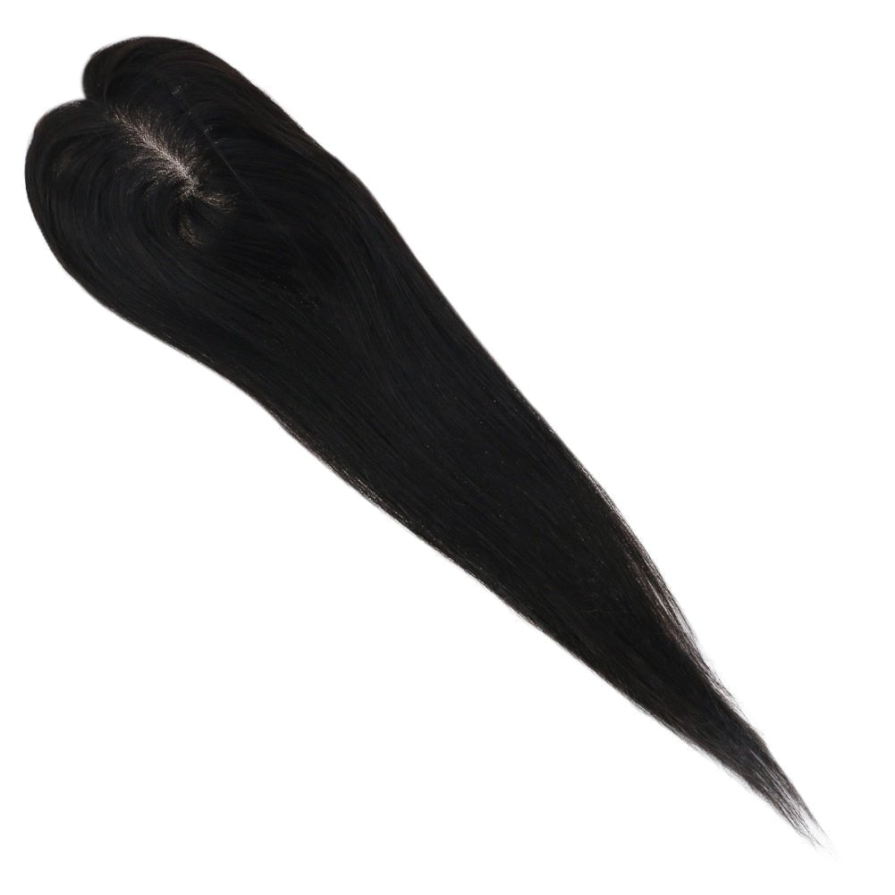 100% Brazilian Human Hair Straight Invisible Free Part Hair Toppers - HairNjoy