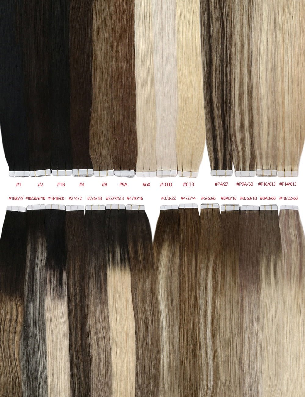 100% Remy Human Hair Invisible Seamless Tape in Extensions - HairNjoy