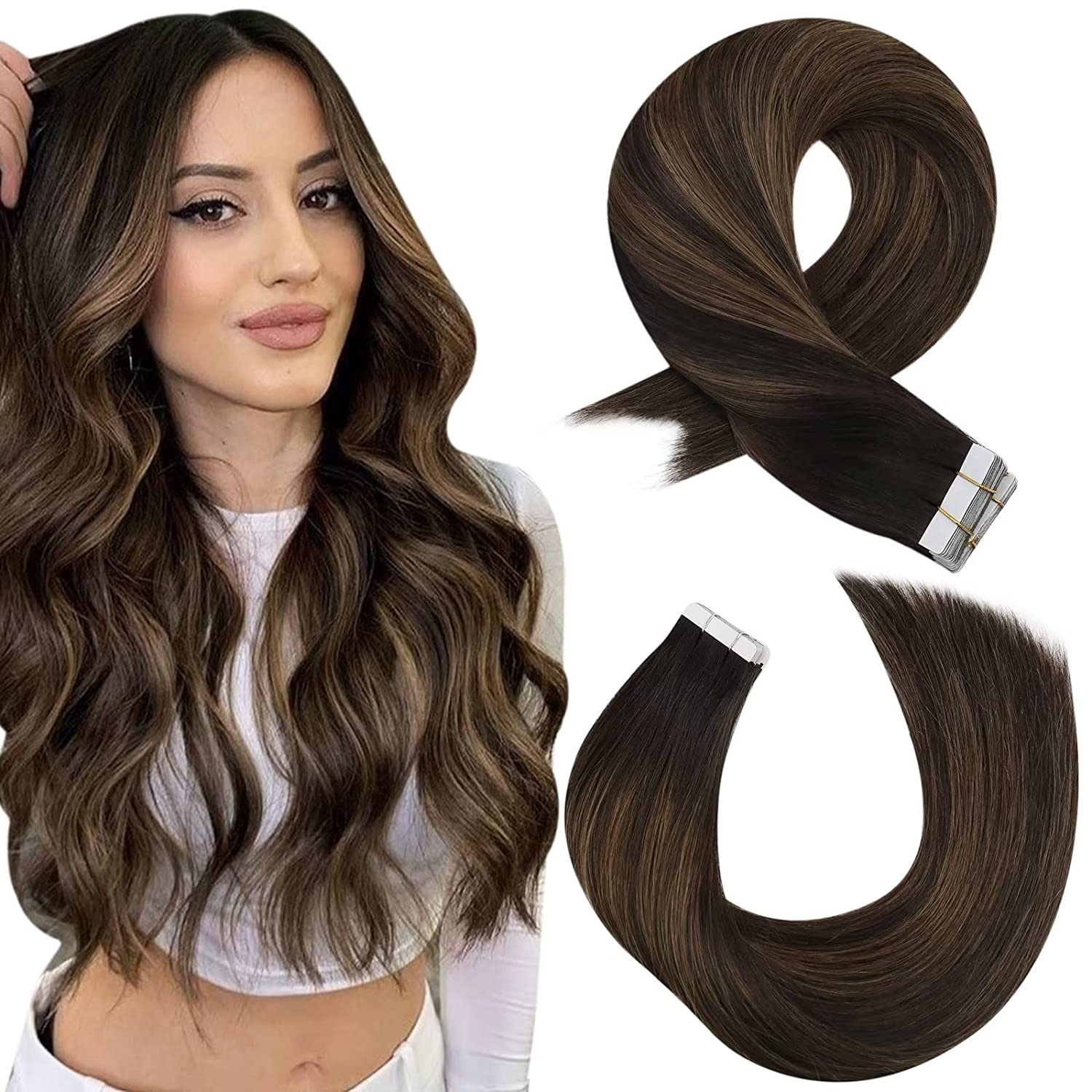 100% Remy Human Hair Invisible Seamless Tape in Extensions - HairNjoy