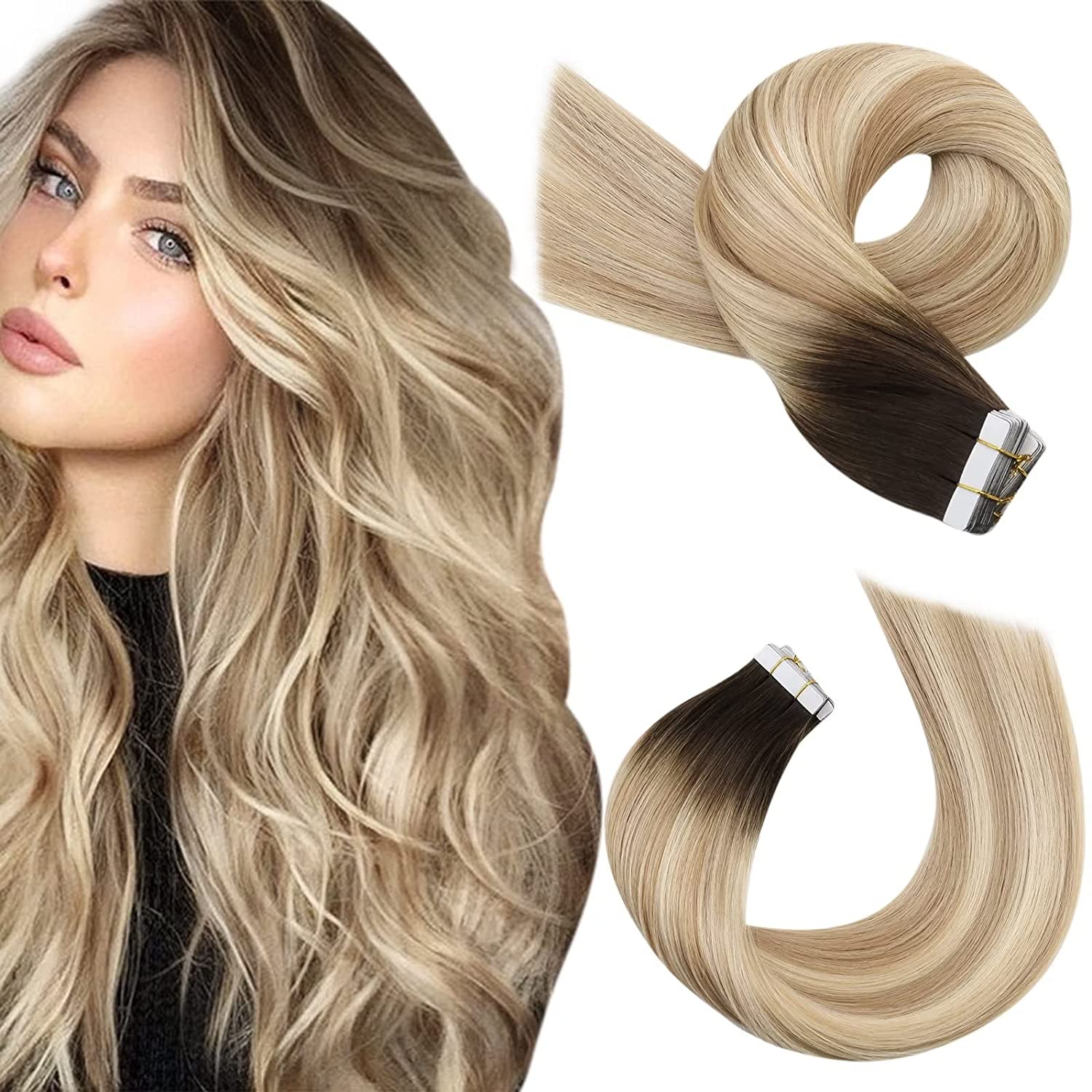 100% Remy Human Hair Invisible Seamless Tape in Extensions - HairNjoy