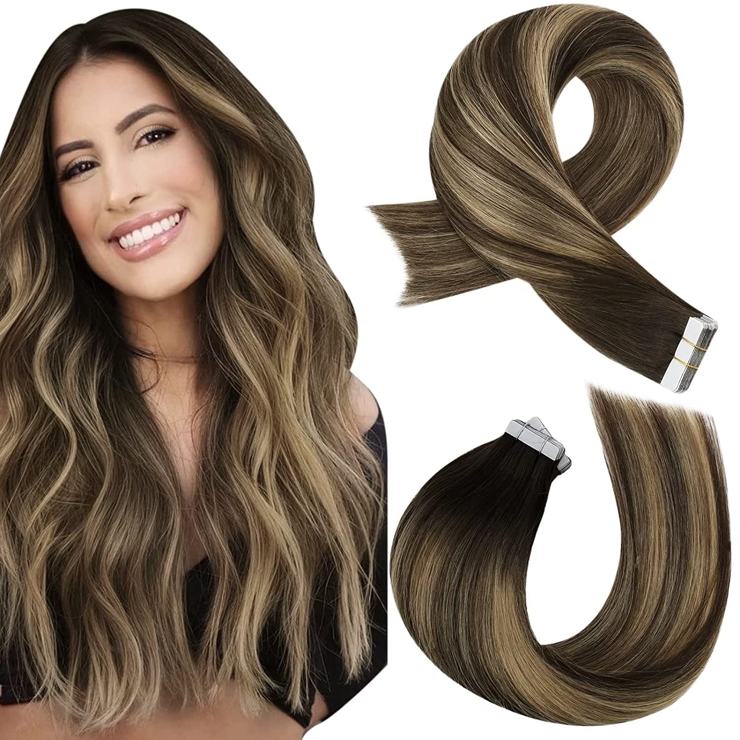 100% Remy Human Hair Invisible Seamless Tape in Extensions - HairNjoy