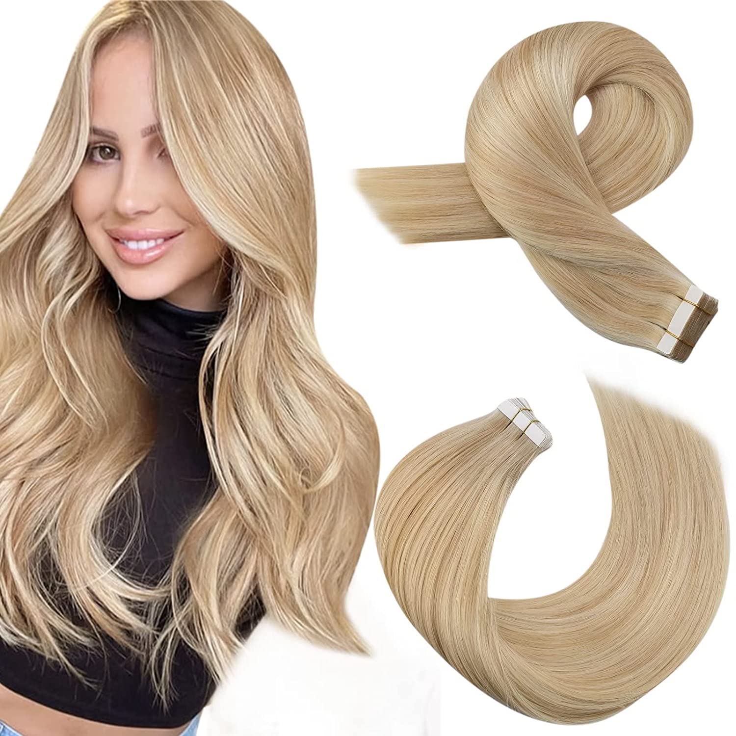 100% Remy Human Hair Invisible Seamless Tape in Extensions - HairNjoy