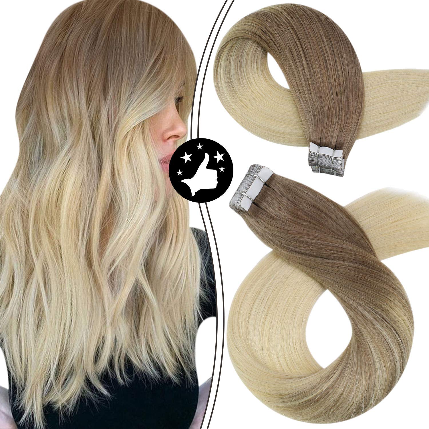 100% Remy Human Hair Invisible Seamless Tape in Extensions - HairNjoy