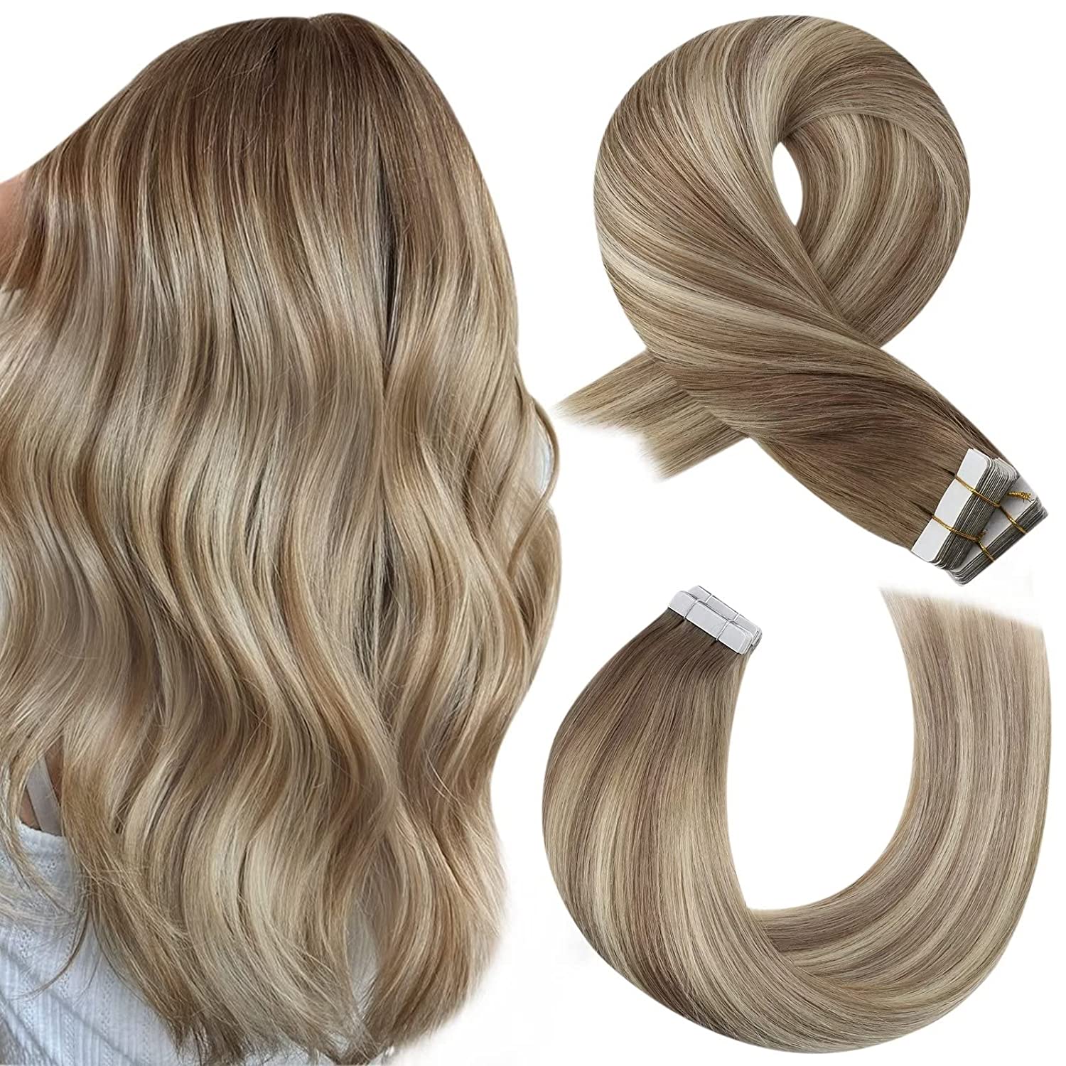 100% Remy Human Hair Invisible Seamless Tape in Extensions - HairNjoy