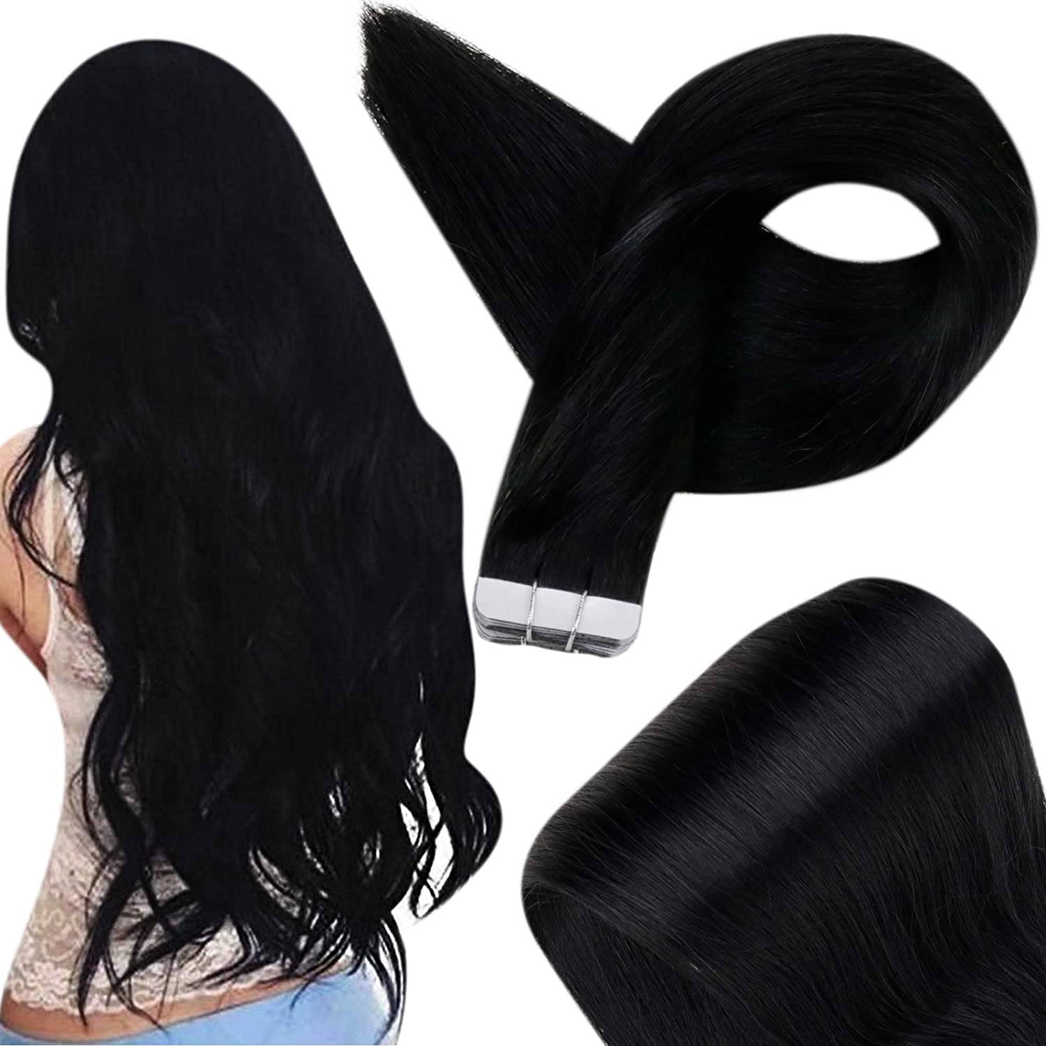 100% Remy Human Hair Invisible Silky Tape in Extensions - HairNjoy
