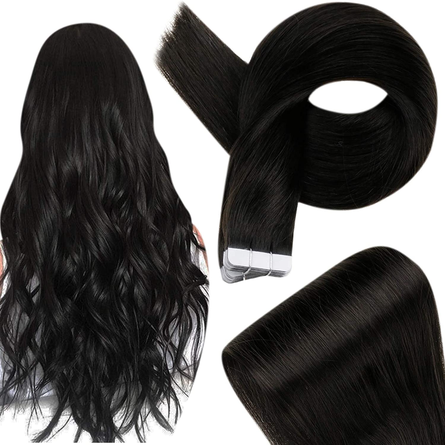 100% Remy Human Hair Invisible Silky Tape in Extensions - HairNjoy