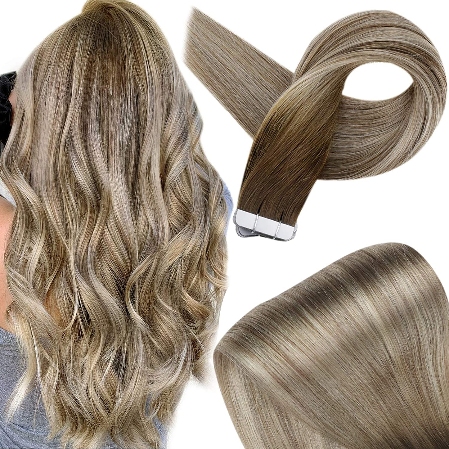 100% Remy Human Hair Invisible Silky Tape in Extensions - HairNjoy