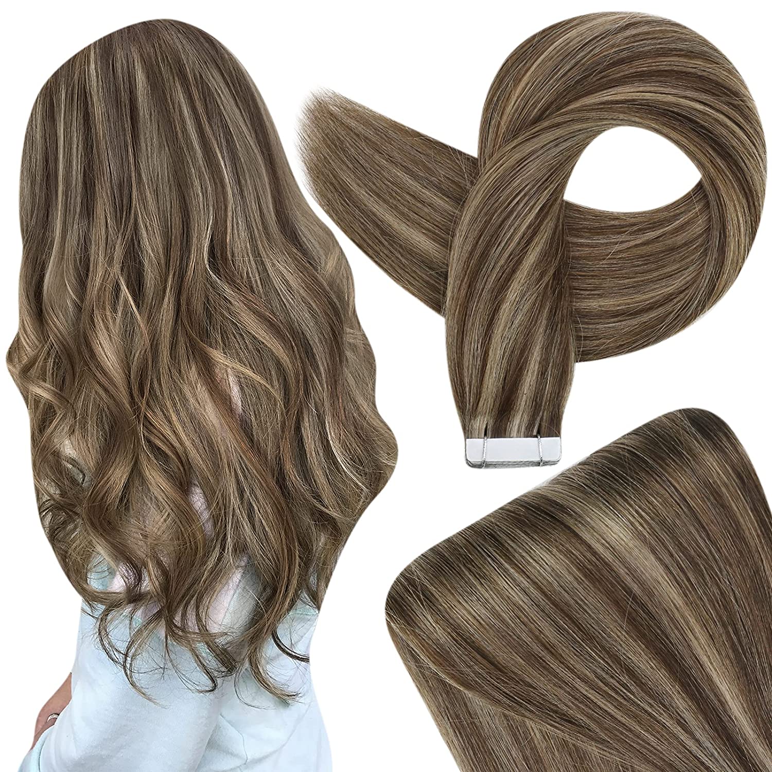 100% Remy Human Hair Invisible Silky Tape in Extensions - HairNjoy