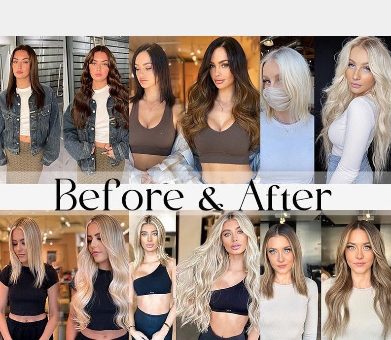 100% Remy Human Hair Straight Halo Extensions - HairNjoy