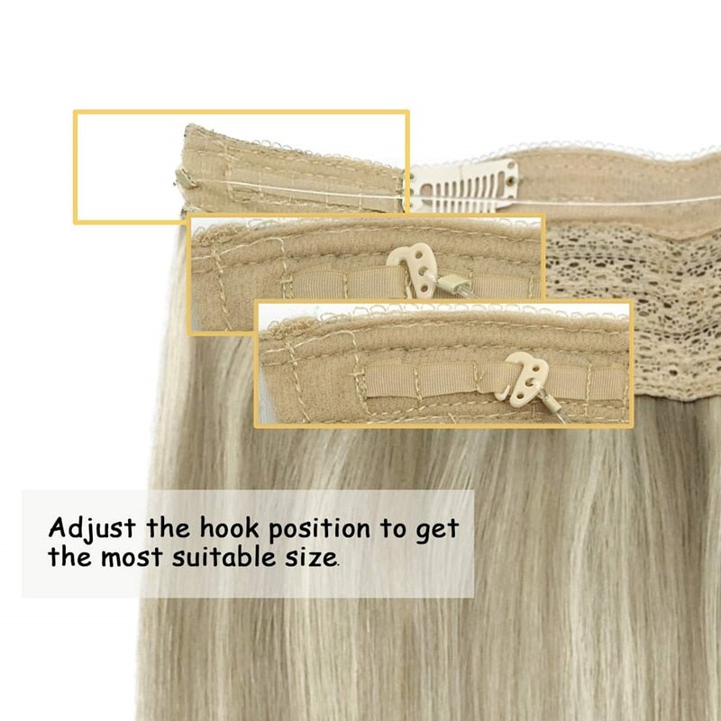 100% Remy Human Hair Straight Halo Extensions - HairNjoy
