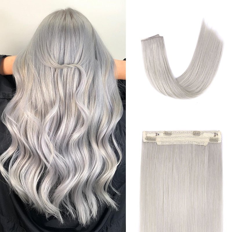 100% Remy Human Hair Straight Halo Extensions - HairNjoy