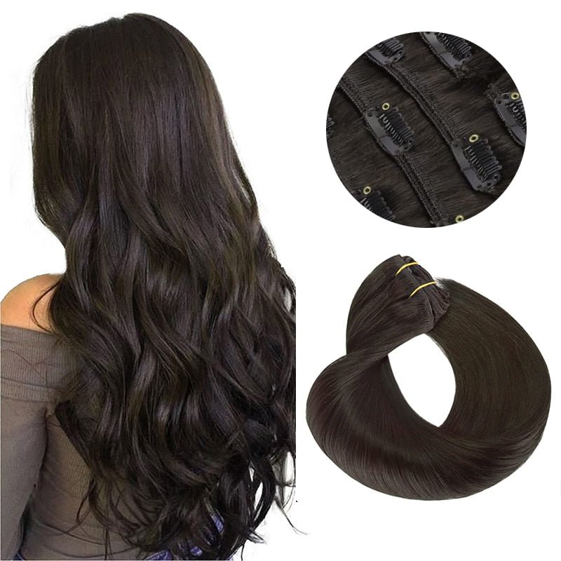 100% Remy Straight Clip In Human Hair Extensions - HairNjoy