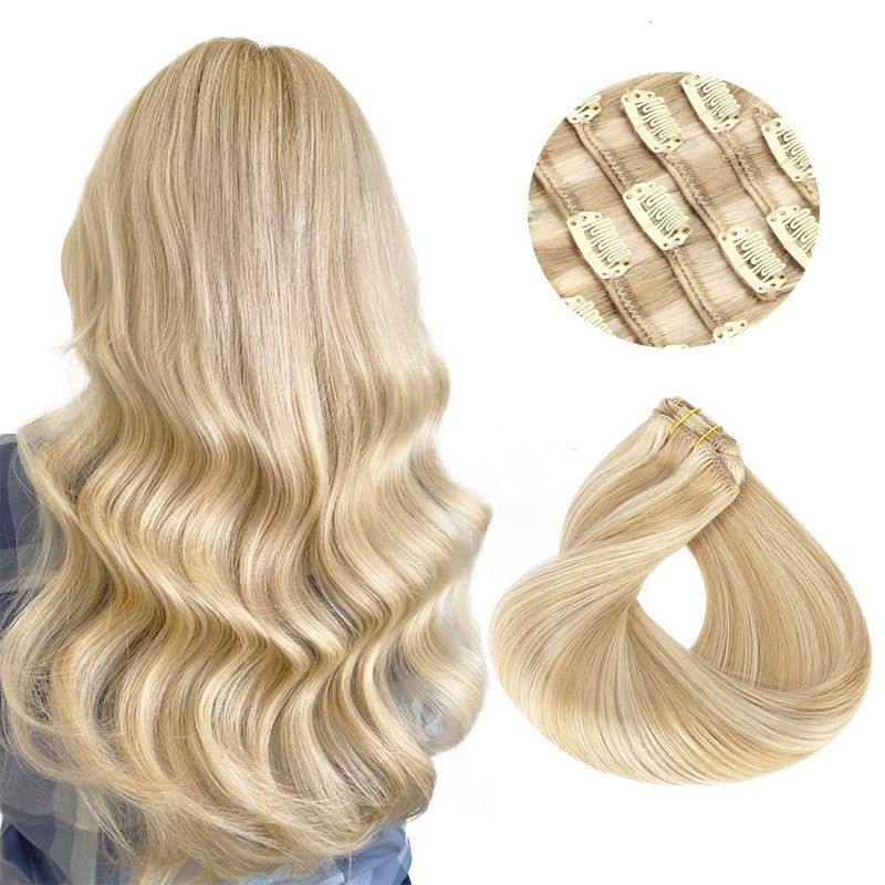 100% Remy Straight Clip In Human Hair Extensions - HairNjoy