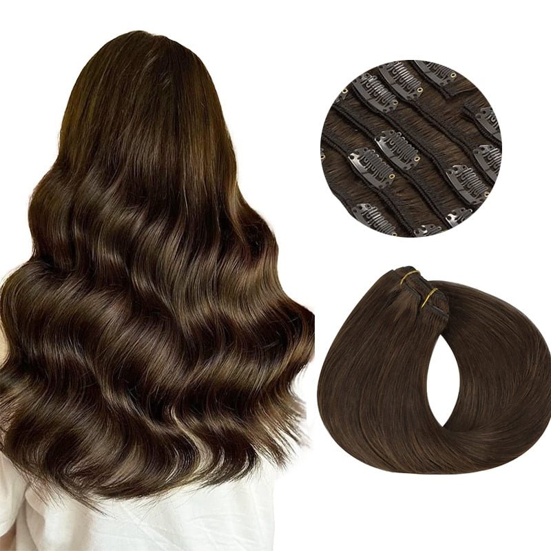 100% Remy Straight Clip In Human Hair Extensions - HairNjoy